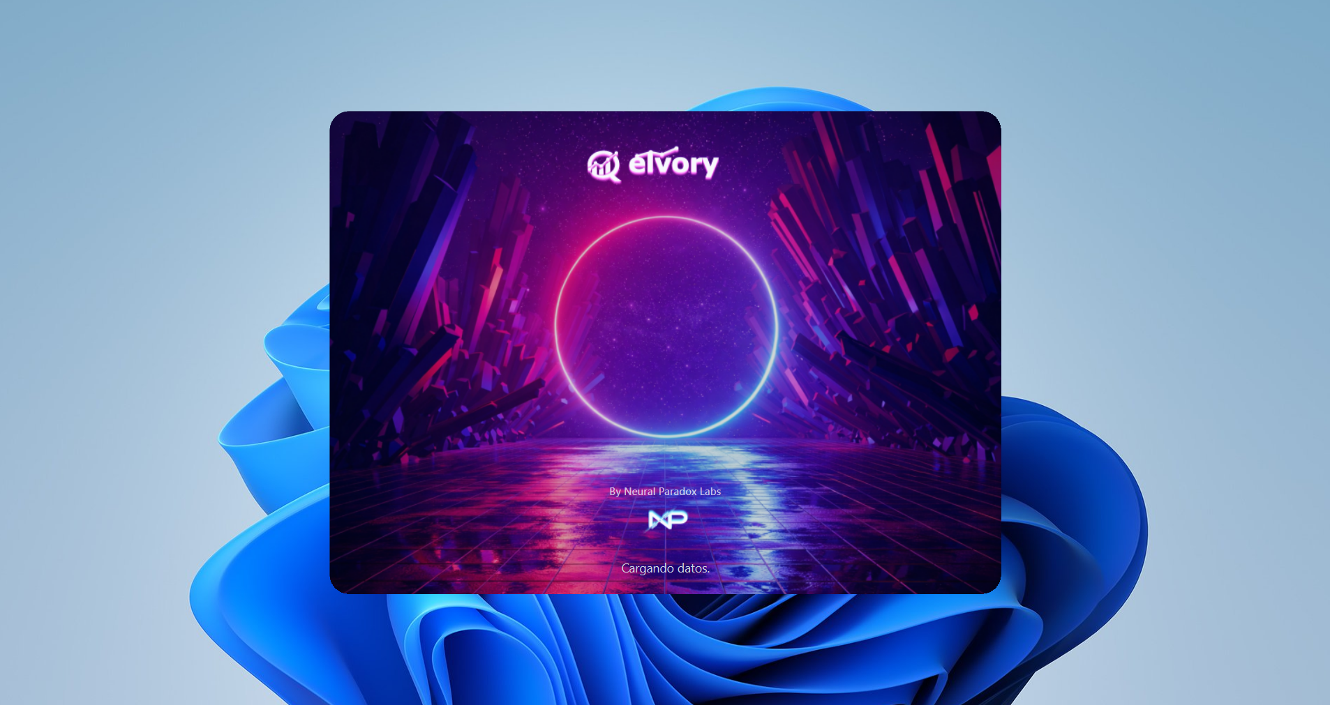 Qelvory abriéndose como aplicación de escritorio sobre Windows